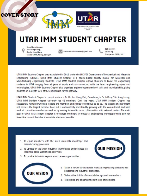 PAGE 8-9 COVER STORY UTAR IMM STUDENT CHAPTER